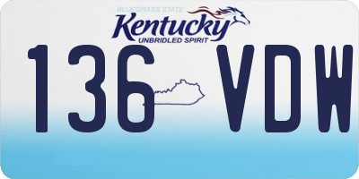 KY license plate 136VDW
