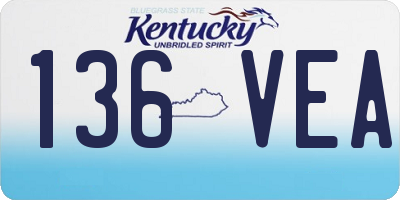 KY license plate 136VEA