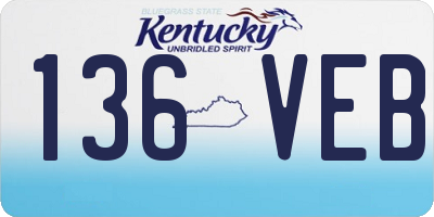 KY license plate 136VEB