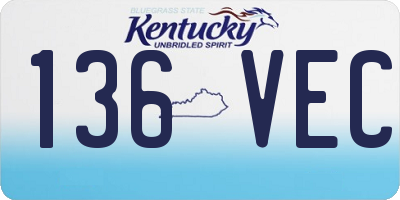 KY license plate 136VEC