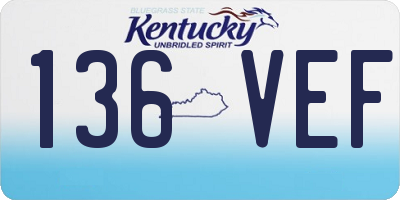 KY license plate 136VEF