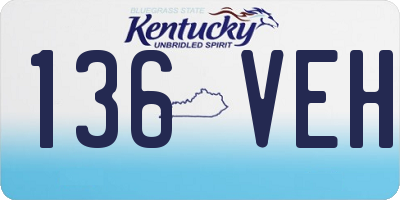 KY license plate 136VEH