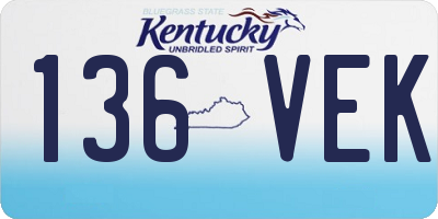 KY license plate 136VEK