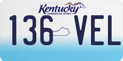 KY license plate 136VEL