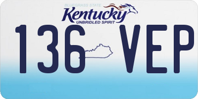 KY license plate 136VEP