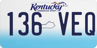 KY license plate 136VEQ