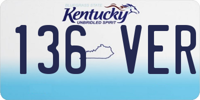 KY license plate 136VER