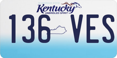 KY license plate 136VES