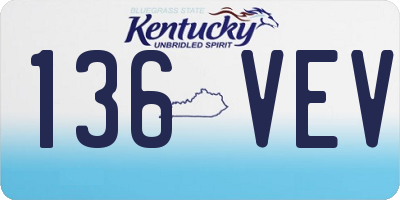 KY license plate 136VEV