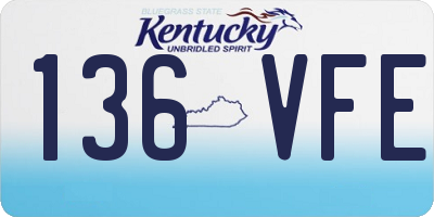 KY license plate 136VFE