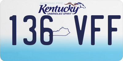 KY license plate 136VFF