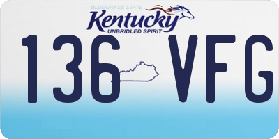 KY license plate 136VFG