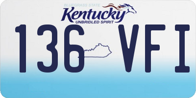 KY license plate 136VFI