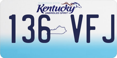 KY license plate 136VFJ