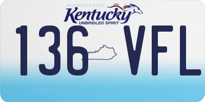 KY license plate 136VFL