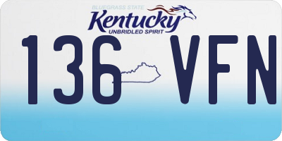 KY license plate 136VFN