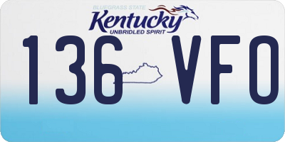 KY license plate 136VFO