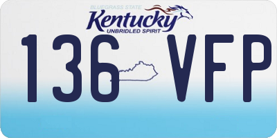 KY license plate 136VFP
