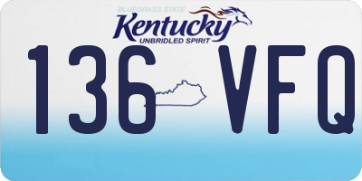KY license plate 136VFQ