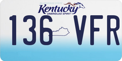 KY license plate 136VFR