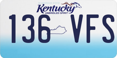 KY license plate 136VFS