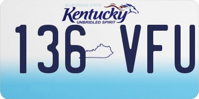 KY license plate 136VFU
