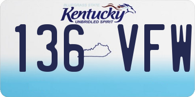 KY license plate 136VFW