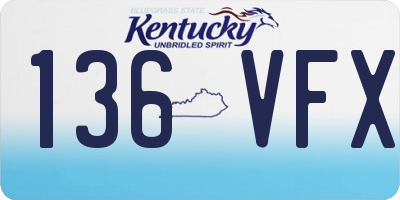 KY license plate 136VFX