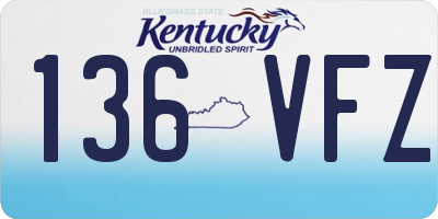 KY license plate 136VFZ