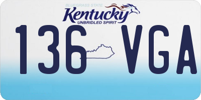 KY license plate 136VGA