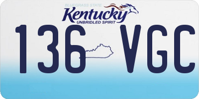 KY license plate 136VGC