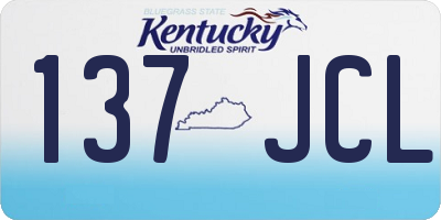 KY license plate 137JCL