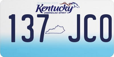 KY license plate 137JCO