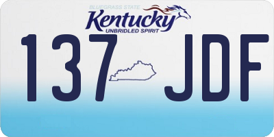 KY license plate 137JDF