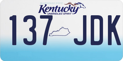 KY license plate 137JDK