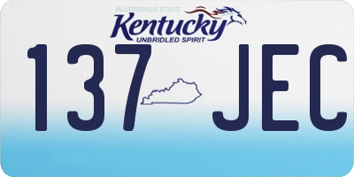 KY license plate 137JEC