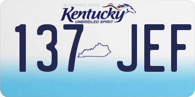 KY license plate 137JEF