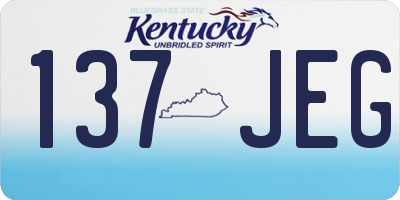 KY license plate 137JEG