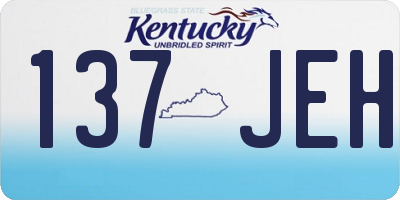 KY license plate 137JEH