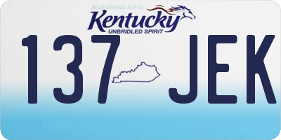 KY license plate 137JEK