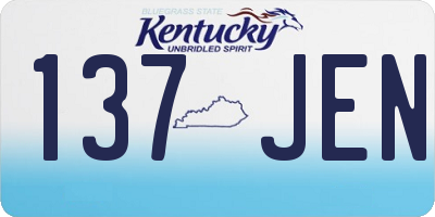 KY license plate 137JEN