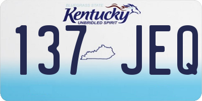 KY license plate 137JEQ
