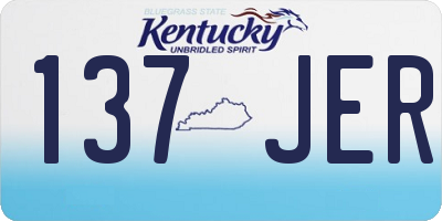 KY license plate 137JER