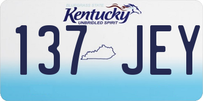KY license plate 137JEY