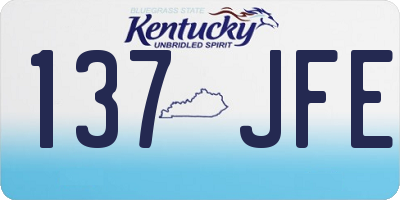 KY license plate 137JFE
