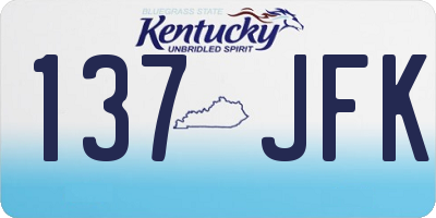 KY license plate 137JFK