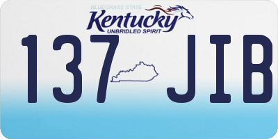 KY license plate 137JIB