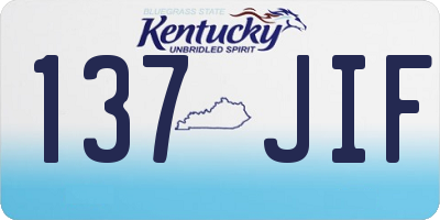 KY license plate 137JIF