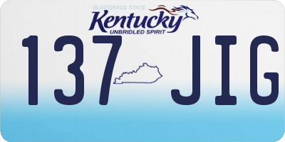 KY license plate 137JIG