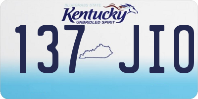 KY license plate 137JIO